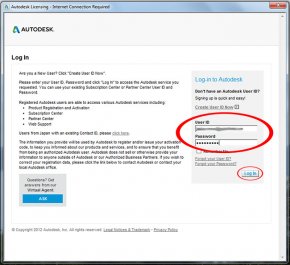 Image of the Autodesk Licensing sign-in screen.