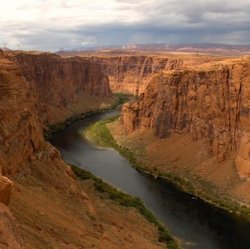 The Colorado River flows through Utah, Wyoming, Colorado, New Mexico, California, Arizona and Nevada.